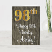 98. Geburtstag: Elegante Imitate Gold Look #, Imit Karte (Vorderseite)