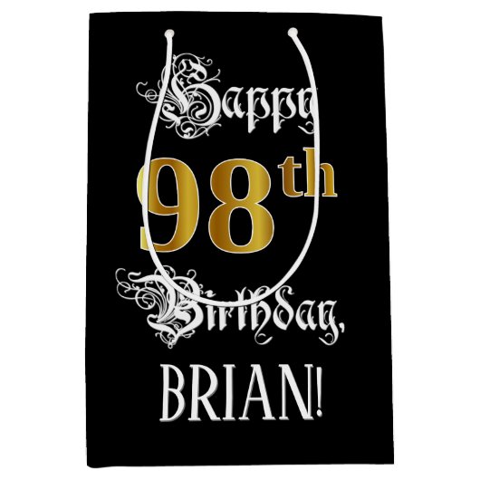 98. Geburtstag ~ Extravagantes Drehbuch; Imitate G Mittlere Geschenktüte (Vorderseite)