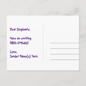 98. Geburtstag: Fun Stars Pattern, Regenbogen 98,  Postkarte (Rückseite)