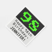 98. Geburtstag - Nerdy / Geeky Style "98" & Name Serviette (Ecke)