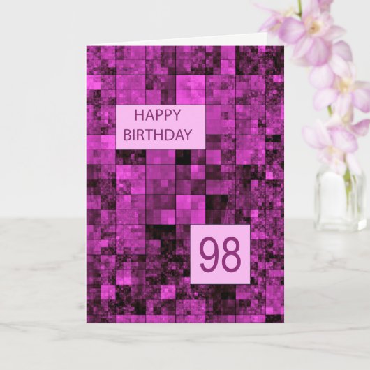 98. Geburtstag Pink-Pattern-Karte Karte (Orchidee)