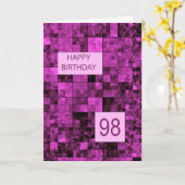 98. Geburtstag Pink-Pattern-Karte Karte (Gelbe Blume)