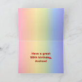 98. Geburtstag: Regenbogentext, benutzerdefinierte Karte (Innenseite)