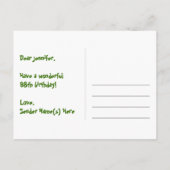 98. Geburtstag: Rosa Streifen & Herz, Regenbogen 9 Postkarte (Rückseite)