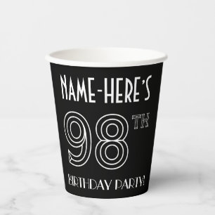 98. Geburtstagsparty: Art-Déco-Stil + Individuelle Pappbecher