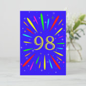 98. Geburtstagsparty Einladung Explosion (Stehend Vorderseite)