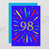 98. Geburtstagsparty Einladung Explosion (Vorne/Hinten)