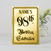 98. Geburtstagsparty — Elegantes Script + Individu Folieneinladung (Stehend vorne)