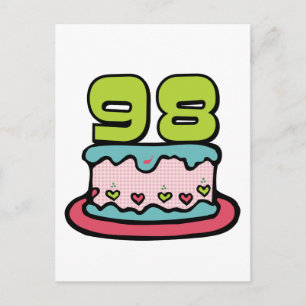 98-jähriger Geburtstagskuchen Postkarte