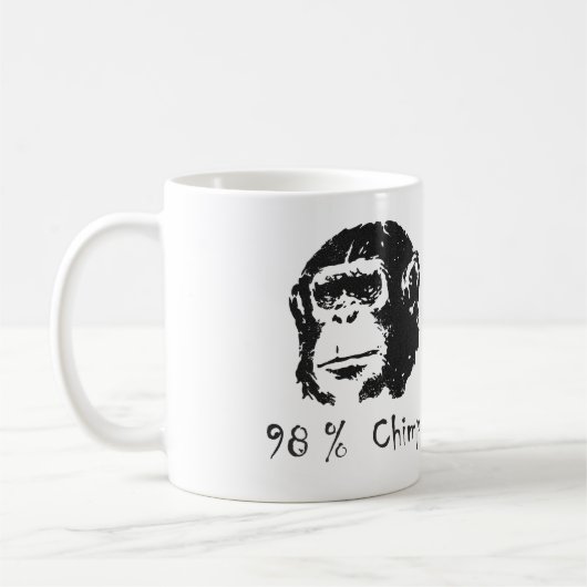 98 Prozent-Schimpanse-Tasse Kaffeetasse (Links)