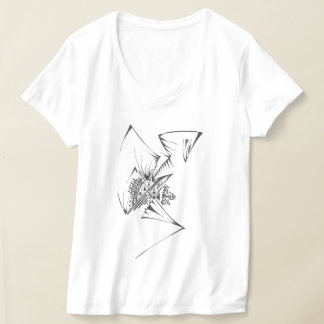 98 Schwarz-Weiß-Abstraktes Stammes-Tattoo-Kunstwer T-Shirt