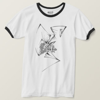 98 Schwarz-Weiß-Abstraktes Stammes-Tattoo-Kunstwer T-Shirt