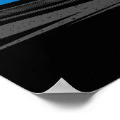 992 GT3 Blue Illustration Art Poster (Ecke)