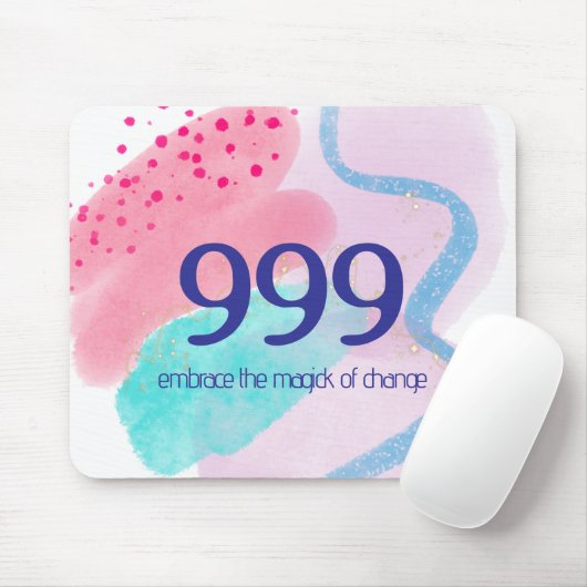 999 Angel Number Spiritual Rebirth Manifestation Mousepad (Mit Mouse)