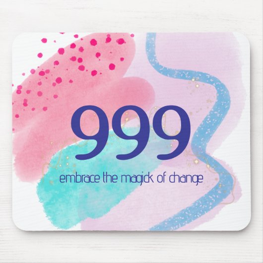 999 Angel Number Spiritual Rebirth Manifestation Mousepad (Vorne)