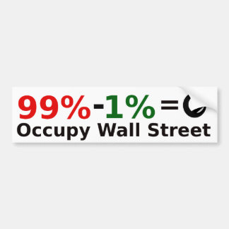 99% - 1% = Eigenheit, Occupy Wall Street Autoaufkleber