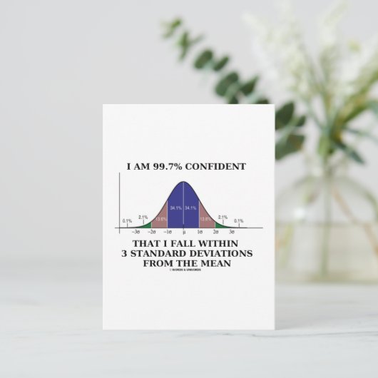 99,7% innerhalb von 3 Standardabweichungen Gemein Postkarte (Stehend Vorderseite)