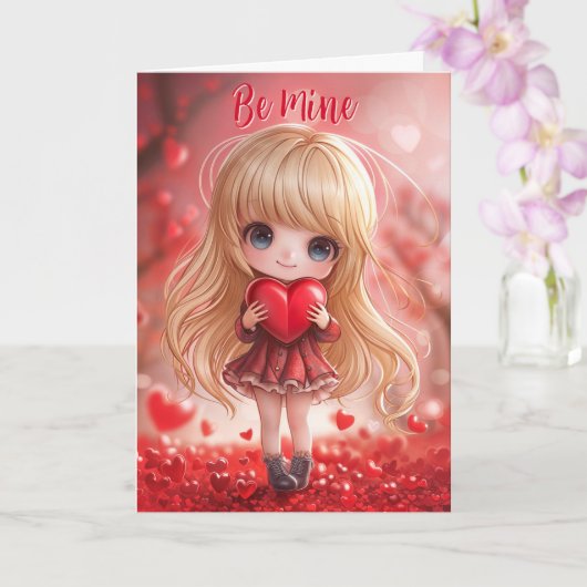 99,9% perfekte Chibi Valentinstagskarte Karte (Orchidee)