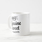 99,9 % Süßigkeiten .1 % Badass (2) Kaffeetasse (Vorderseite Links)
