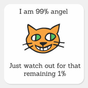 99 % Angel Quadratischer Aufkleber