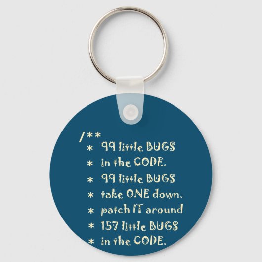 99 Bugs im Code Software lustiger Ingenieur Tester Schlüsselanhänger (Vorderseite)