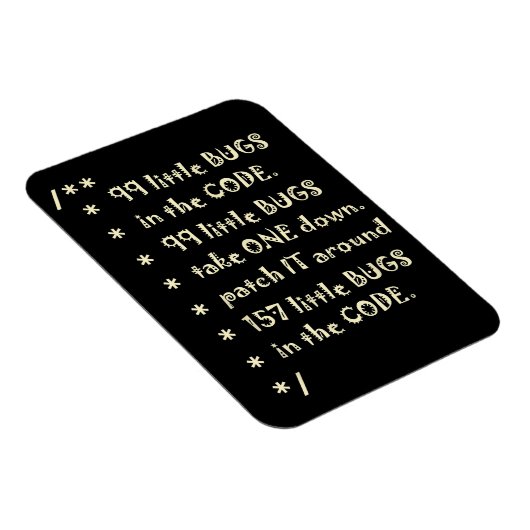 99 Fehler in Code Software Funny Engineer Tester Magnet (Rechte Seite)