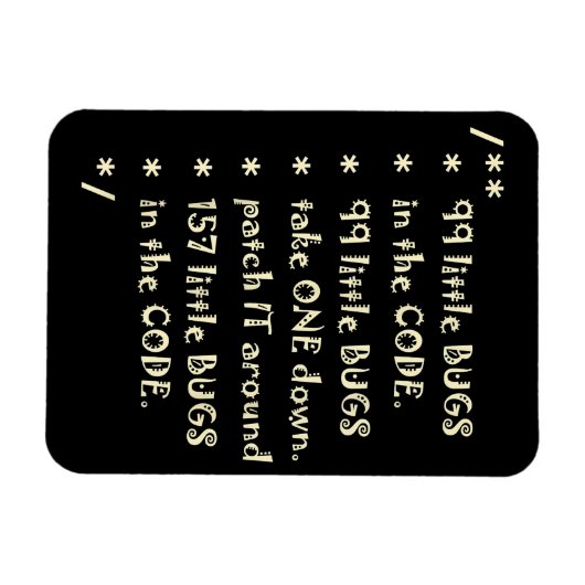 99 Fehler in Code Software Funny Engineer Tester Magnet (Horizontal)