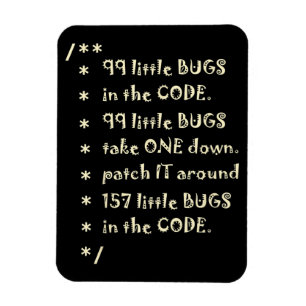 99 Fehler in Code Software Funny Engineer Tester Magnet