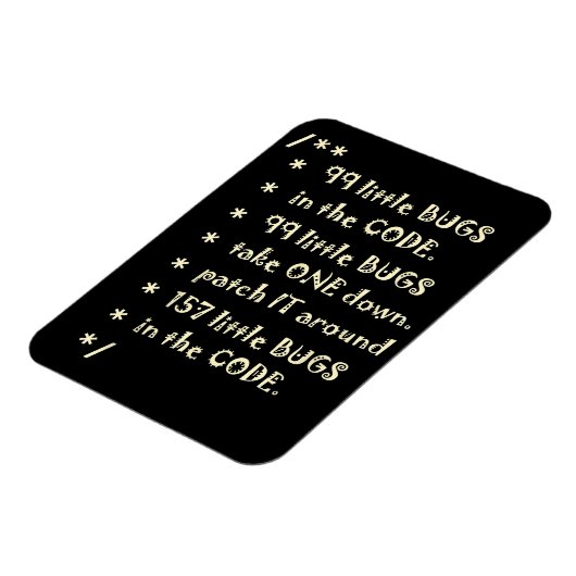 99 Fehler in Code Software Funny Engineer Tester Magnet (Linke Seite)