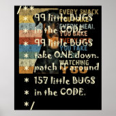 99 Fehler in Code Software Funny Engineer Tester Poster (Vorne)