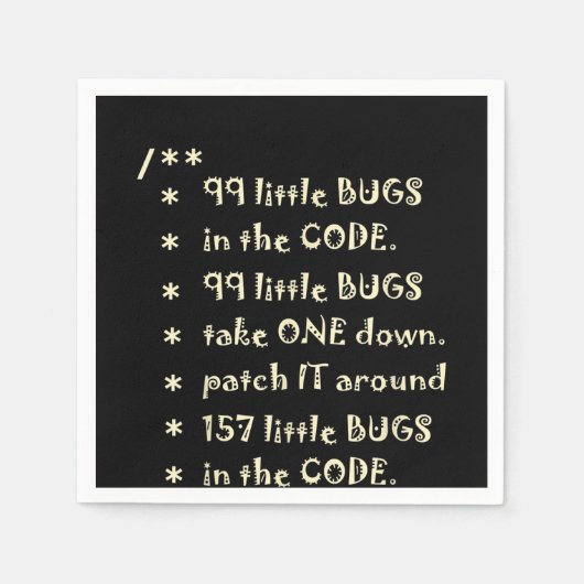 99 Fehler in Code Software Funny Engineer Tester Serviette (Vorderseite)