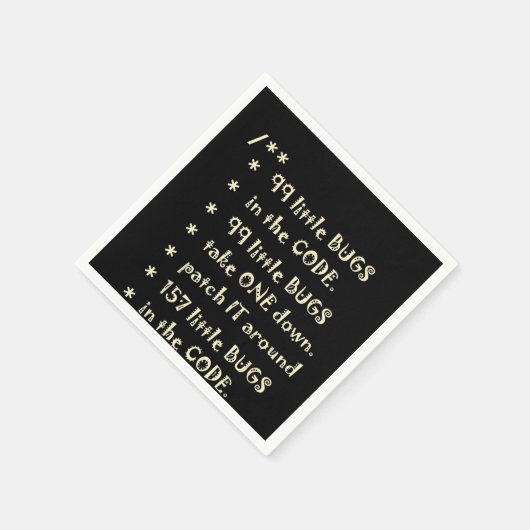 99 Fehler in Code Software Funny Engineer Tester Serviette (Ecke)