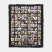 99-Foto-Collage-Raster mit Text - schwarz Fleecedecke (Vorderseite)