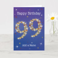 99. Geburtstag - 99 in Sternen - Blau - Alter 99 K