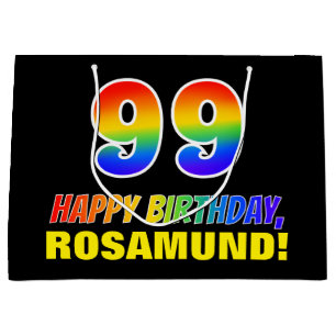 99. Geburtstag: Bold, Fun, Simple, Rainbow 99 Große Geschenktüte