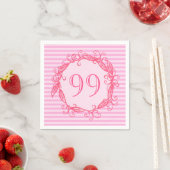 99. Geburtstag der Frauen Schönes Rosa Wirbel Serviette (Beispiel)