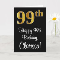 99. Geburtstag ~ Elegante Luxuriöse Imitate Gold L