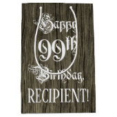 99. Geburtstag: Extravagant, Imitate Holzsehen + I Mittlere Geschenktüte (Vorderseite)