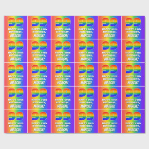 99. Geburtstag: Farbenfroh, Fun Rainbow Pattern #  Geschenkpapier