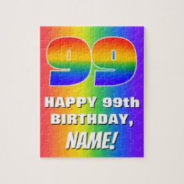 99. Geburtstag: Farbenfroh, Fun Rainbow Pattern #  Puzzle