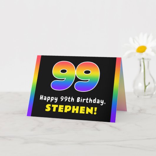99. Geburtstag: Farbiger Regenbogen # 99, Individu Karte (Kleine Pflanze)