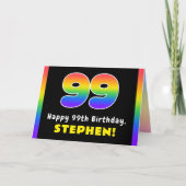 99. Geburtstag: Farbiger Regenbogen # 99, Individu Karte (Vorderseite)