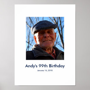 99. Geburtstag Foto Zollanmeldung in Party Board 9 Poster