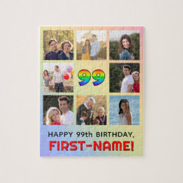 99. Geburtstag: Fun Rainbow #, Individuelle Name & Puzzle