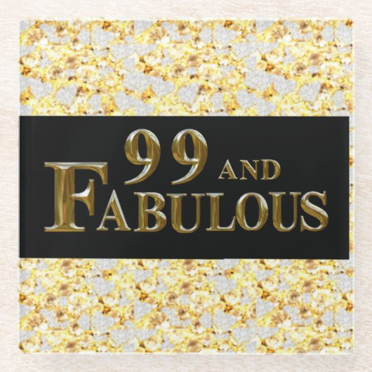 99. Geburtstag Glasuntersetzer (Vorderseite)