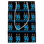 99. Geburtstag mit Augenkerzen Mittlere Geschenktüte (Vorderseite)