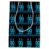 99. Geburtstag mit Augenkerzen Mittlere Geschenktüte (Rückseite)