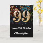 99. Geburtstag Regenbogen Feuerwerke Schwarz und G Karte (Gelbe Blume)