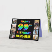 99. Geburtstag: Regenbogentext, benutzerdefinierte Karte (Vorderseite)