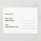 99. Geburtstag: Rosa Streifen & Herz, Regenbogen 9 Postkarte (Rückseite)